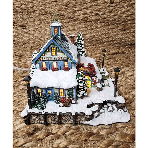 Danbury Mint Christmas Cove Salty Stores General Market Holiday Snow Village - Picture 1 of 11